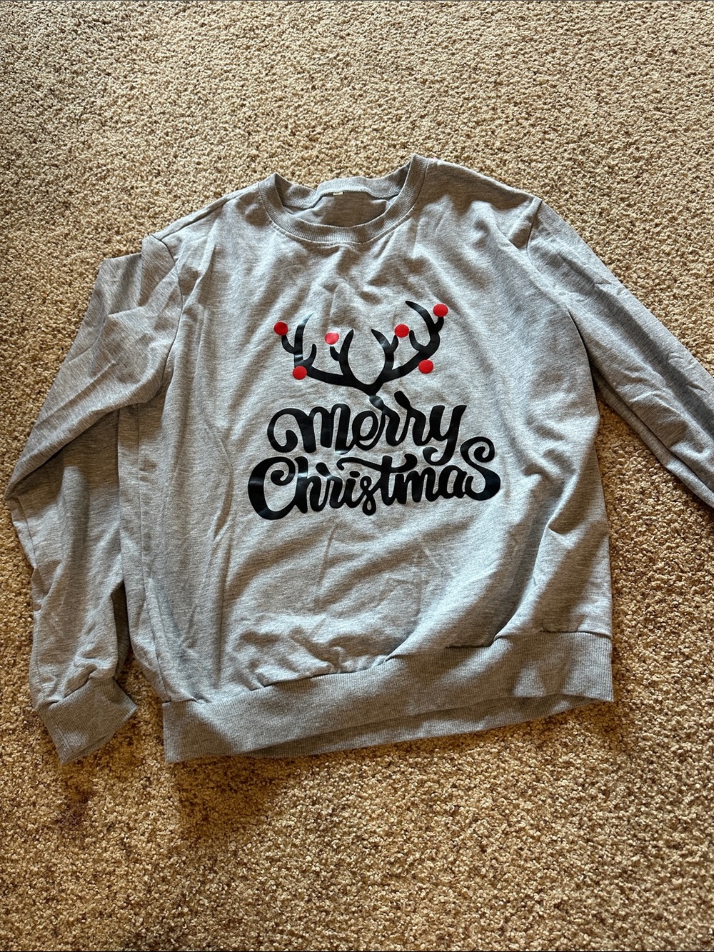Grey "Merry Christmas" Reindeer Sweatshirt